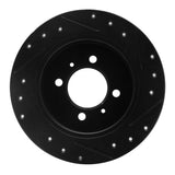 R1 Concepts 91-94 Nissan Sentra Rear Left Drilled & Slotted Black Brake Rotor by R1 Concepts RNC-633-67038L