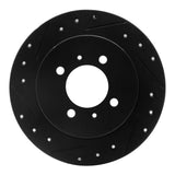 R1 Concepts 91-94 Nissan Sentra Rear Left Drilled & Slotted Black Brake Rotor by R1 Concepts RNC-633-67038L