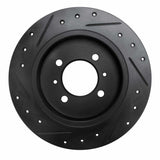 R1 Concepts 91-94 Nissan Sentra Rear Right Drilled & Slotted Black Brake Rotor by R1 Concepts RNC-633-67038R