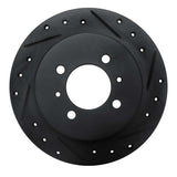 R1 Concepts 91-94 Nissan Sentra Rear Right Drilled & Slotted Black Brake Rotor by R1 Concepts RNC-633-67038R