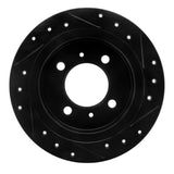 R1 Concepts 91-06 Nissan NX Rear Left Drilled & Slotted Black Brake Rotor by R1 Concepts RNC-633-67039L