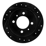 R1 Concepts 91-06 Nissan NX Rear Right Drilled & Slotted Black Brake Rotor by R1 Concepts RNC-633-67039R