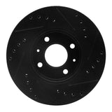 R1 Concepts 91-94 Nissan Sentra Front Left Drilled & Slotted Black Brake Rotor by R1 Concepts RNC-633-67041L