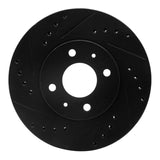 R1 Concepts 91-94 Nissan Sentra Front Left Drilled & Slotted Black Brake Rotor by R1 Concepts RNC-633-67041L