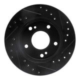 R1 Concepts 94-96 Nissan 240SX Front Left Drilled & Slotted Black Brake Rotor by R1 Concepts RNC-633-67042L