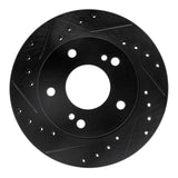 R1 Concepts 94-96 Nissan 240SX Front Left Drilled & Slotted Black Brake Rotor by R1 Concepts RNC-633-67042L