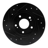 R1 Concepts 94-04 Infiniti I30 Rear Right Drilled & Slotted Black Brake Rotor