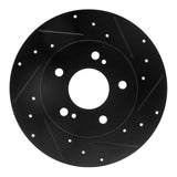 R1 Concepts 94-04 Infiniti I30 Rear Right Drilled & Slotted Black Brake Rotor