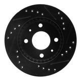 R1 Concepts 95-00 Nissan 200SX Front Left Drilled & Slotted Black Brake Rotor by R1 Concepts RNC-633-67044L