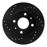R1 Concepts 95-00 Nissan 200SX Front Left Drilled & Slotted Black Brake Rotor by R1 Concepts RNC-633-67044L