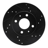 R1 Concepts 95-00 Nissan Sentra Front Right Drilled & Slotted Black Brake Rotor by R1 Concepts RNC-633-67045R