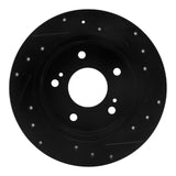 R1 Concepts 94-98 Nissan 240SX Rear Left Drilled & Slotted Black Brake Rotor by R1 Concepts RNC-633-67046L