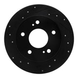 R1 Concepts 94-98 Nissan 240SX Rear Left Drilled & Slotted Black Brake Rotor by R1 Concepts RNC-633-67046L
