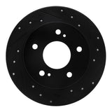 R1 Concepts 94-98 Nissan 240SX Rear Right Drilled & Slotted Black Brake Rotor by R1 Concepts RNC-633-67046R
