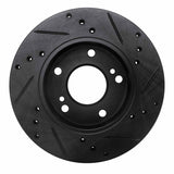 R1 Concepts 96-98 Nissan 240SX Front Left Drilled & Slotted Black Brake Rotor by R1 Concepts RNC-633-67047L