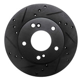 R1 Concepts 96-98 Nissan 240SX Front Left Drilled & Slotted Black Brake Rotor by R1 Concepts RNC-633-67047L