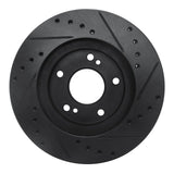 R1 Concepts 99-01 Infiniti I30 Front Left Drilled & Slotted Black Brake Rotor