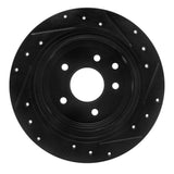 R1 Concepts 2002-2025 Nissan Juke Rear Left Drilled & Slotted Black Brake Rotor by R1 Concepts RNC-633-67050L