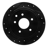 R1 Concepts 2002-2025 Nissan Juke Rear Left Drilled & Slotted Black Brake Rotor by R1 Concepts RNC-633-67050L