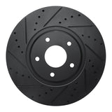 R1 Concepts 03-05 Nissan Maxima Front Left Drilled & Slotted Black Brake Rotor by R1 Concepts RNC-633-67051L