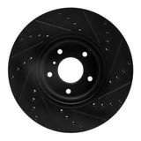 R1 Concepts 03-23 Infiniti EX35 Front Left Drilled & Slotted Black Brake Rotor by R1 Concepts RNC-633-67052L