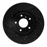 R1 Concepts 03-23 Infiniti EX35 Front Left Drilled & Slotted Black Brake Rotor by R1 Concepts RNC-633-67052L