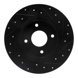 R1 Concepts 04-06 Nissan Sentra Rear Left Drilled & Slotted Black Brake Rotor by R1 Concepts RNC-633-67053L