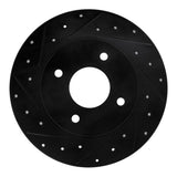R1 Concepts 04-06 Nissan Sentra Rear Left Drilled & Slotted Black Brake Rotor by R1 Concepts RNC-633-67053L
