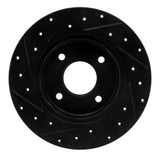 R1 Concepts 04-06 Nissan Sentra Rear Right Drilled & Slotted Black Brake Rotor by R1 Concepts RNC-633-67053R