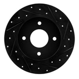 R1 Concepts 04-06 Nissan Sentra Rear Right Drilled & Slotted Black Brake Rotor by R1 Concepts RNC-633-67053R