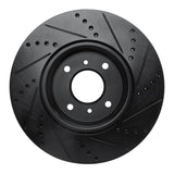 R1 Concepts 04-06 Nissan Sentra Front Left Drilled & Slotted Black Brake Rotor by R1 Concepts RNC-633-67054L