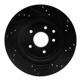 R1 Concepts 05-25 Infiniti EX37 Rear Left Drilled & Slotted Black Brake Rotor by R1 Concepts RNC-633-67055L