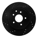 R1 Concepts 05-25 Infiniti EX37 Rear Left Drilled & Slotted Black Brake Rotor by R1 Concepts RNC-633-67055L