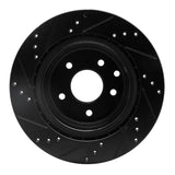 R1 Concepts 05-25 Infiniti EX37 Rear Right Drilled & Slotted Black Brake Rotor by R1 Concepts RNC-633-67055R