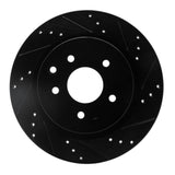 R1 Concepts 05-25 Infiniti EX37 Rear Right Drilled & Slotted Black Brake Rotor by R1 Concepts RNC-633-67055R