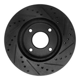 R1 Concepts 07-14 Nissan Sentra Front Left Drilled & Slotted Black Brake Rotor by R1 Concepts RNC-633-67056L