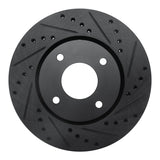 R1 Concepts 07-14 Nissan Cube Front Right Drilled & Slotted Black Brake Rotor by R1 Concepts RNC-633-67056R