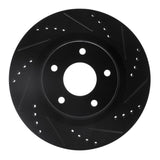 R1 Concepts 07-13 Nissan Altima Front Right Drilled & Slotted Black Brake Rotor by R1 Concepts RNC-633-67057R