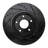 R1 Concepts 07-15 Nissan Sentra Front Left Drilled & Slotted Black Brake Rotor by R1 Concepts RNC-633-67058L