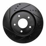 R1 Concepts 07-15 Nissan Sentra Front Left Drilled & Slotted Black Brake Rotor by R1 Concepts RNC-633-67058L