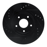 R1 Concepts 07-15 Nissan Rogue Front Right Drilled & Slotted Black Brake Rotor by R1 Concepts RNC-633-67058R