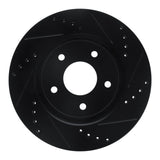 R1 Concepts 07-15 Nissan Rogue Front Right Drilled & Slotted Black Brake Rotor by R1 Concepts RNC-633-67058R