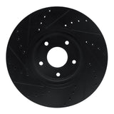 R1 Concepts 07-17 Nissan Sentra Front Right Drilled & Slotted Black Brake Rotor by R1 Concepts RNC-633-67059R