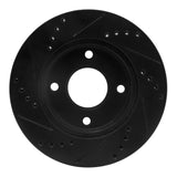 R1 Concepts 07-17 Nissan TIIDA (Mexico) Front Right Drilled & Slotted Black Brake Rotor