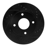 R1 Concepts 07-17 Nissan TIIDA (Mexico) Front Right Drilled & Slotted Black Brake Rotor