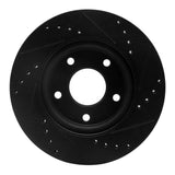 R1 Concepts 13-19 Nissan SENTRA Front Left Drilled & Slotted Black Brake Rotor by R1 Concepts RNC-633-67064L
