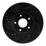 R1 Concepts 13-25 Nissan Altima Front Right Drilled & Slotted Black Brake Rotor