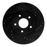 R1 Concepts 13-25 Nissan Altima Front Right Drilled & Slotted Black Brake Rotor