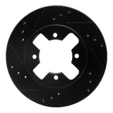 R1 Concepts 84-86 Nissan 300ZX Front Left Drilled & Slotted Black Brake Rotor by R1 Concepts RNC-633-67074L