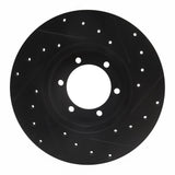 R1 Concepts 78-82 Nissan 720 DATSUN Front Left Drilled & Slotted Black Brake Rotor by R1 Concepts RNC-633-67075L